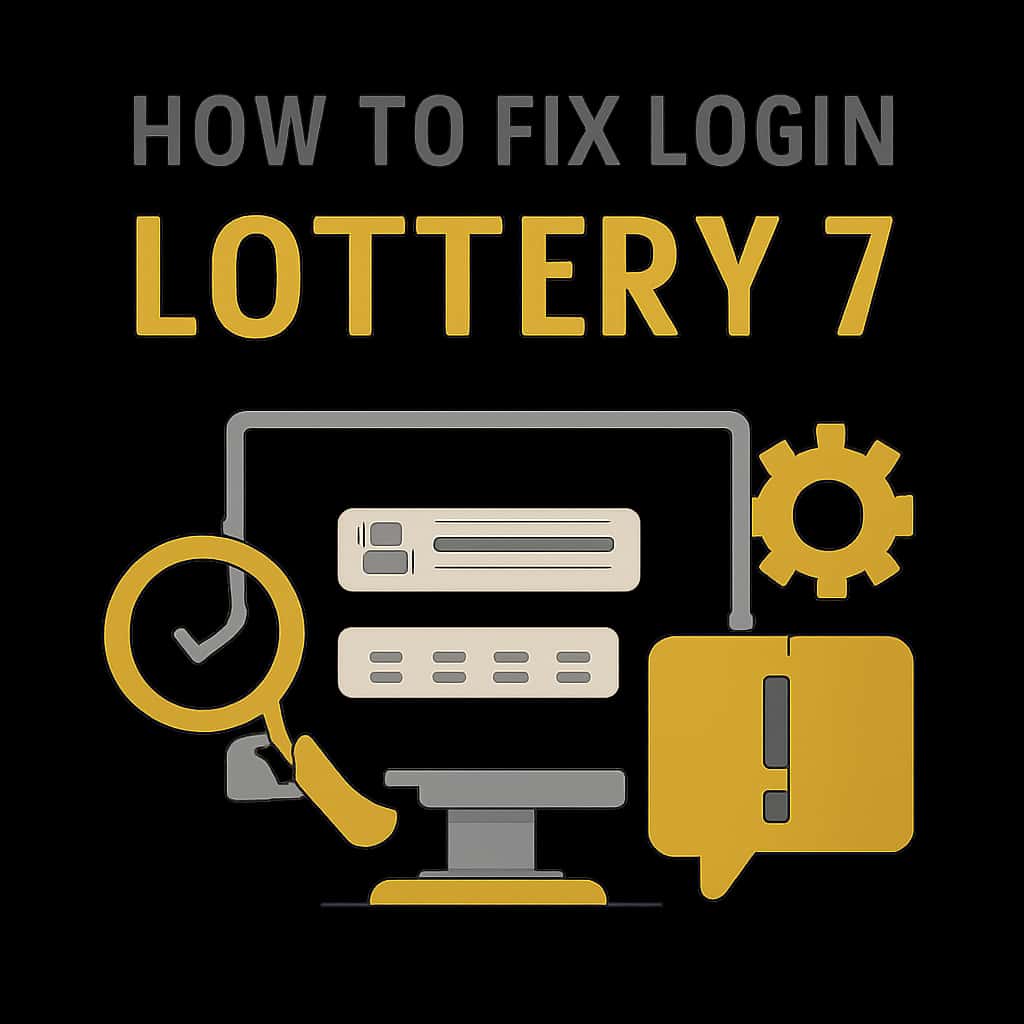 Illustration detailing solutions for Lottery 7 login issues.