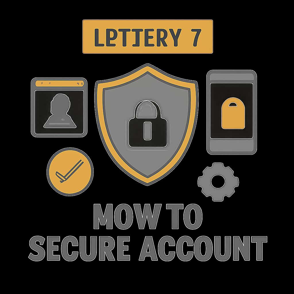An educational diagram outlining account security practices for Lottery 7.