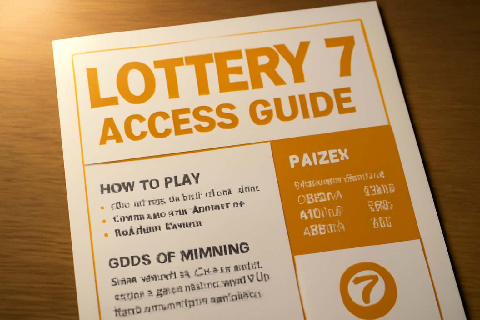 Informational scene depicting the Lottery 7 Access Guide.