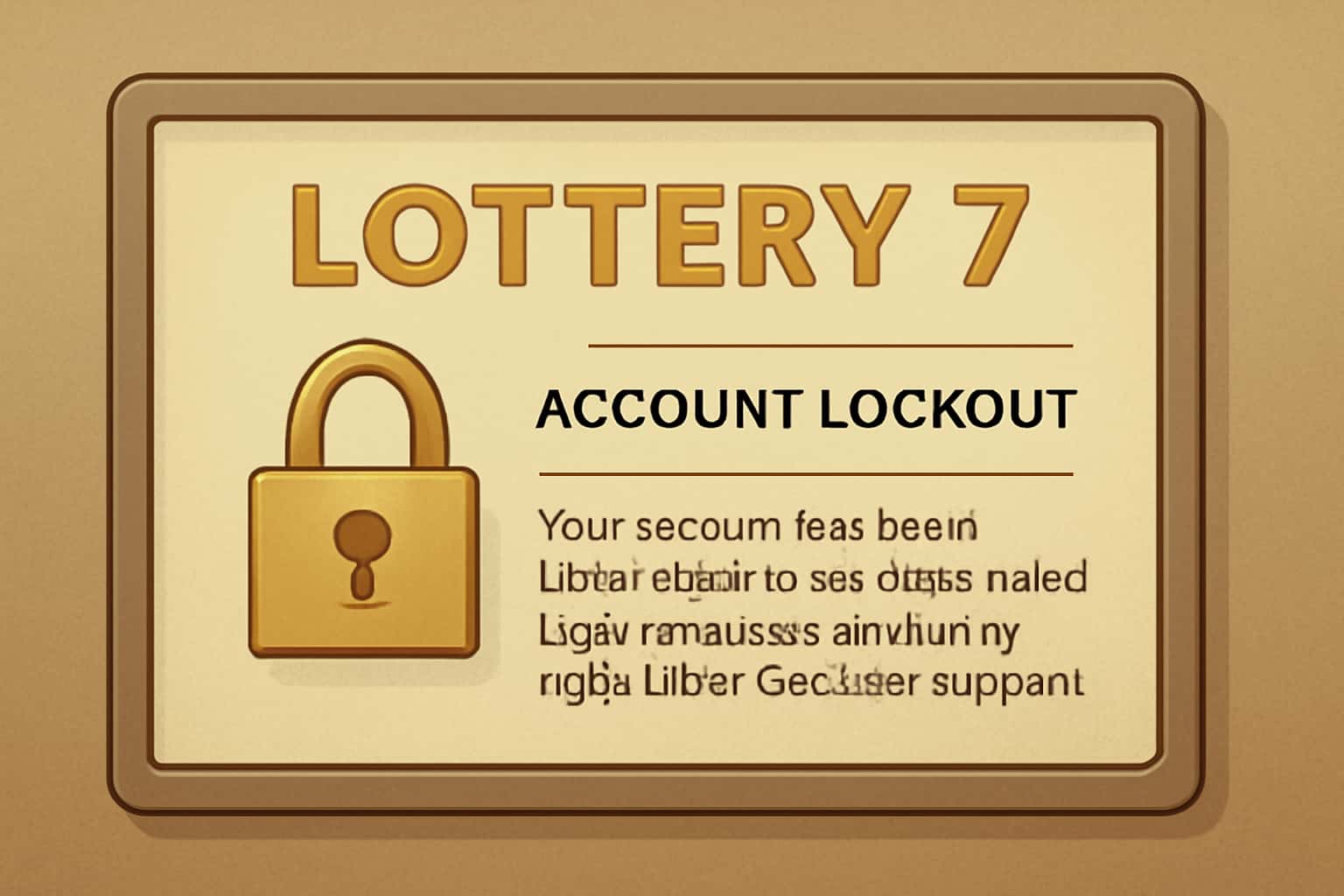 Illustration representing the concept of account lockout for Lottery 7.