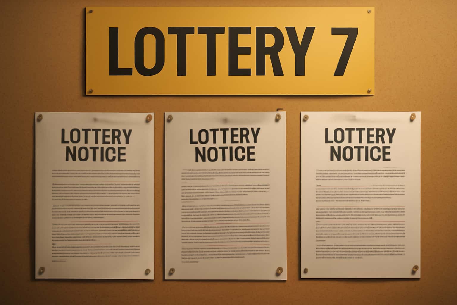 A neutral informational scene showcasing Lottery 7 Notices.