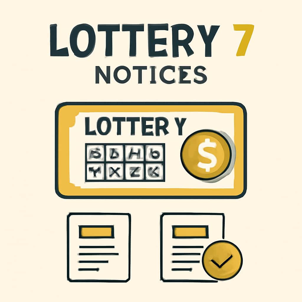 An educational diagram illustrating Lottery 7 Notices.