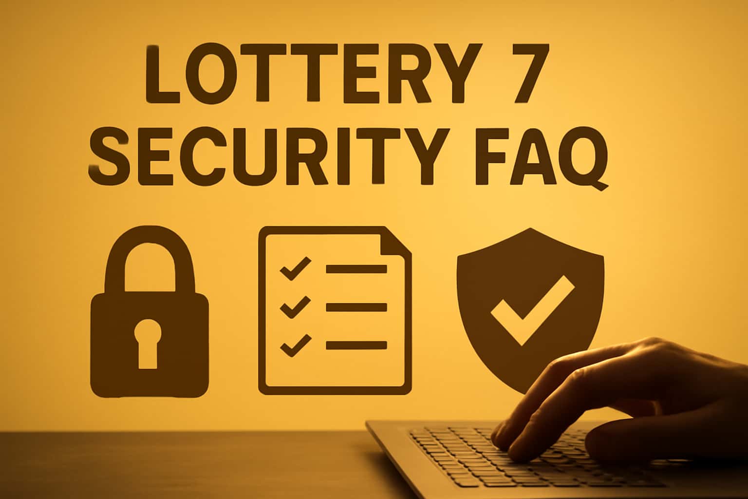 An informative visual representation of Lottery 7 Security FAQ, emphasizing security measures.