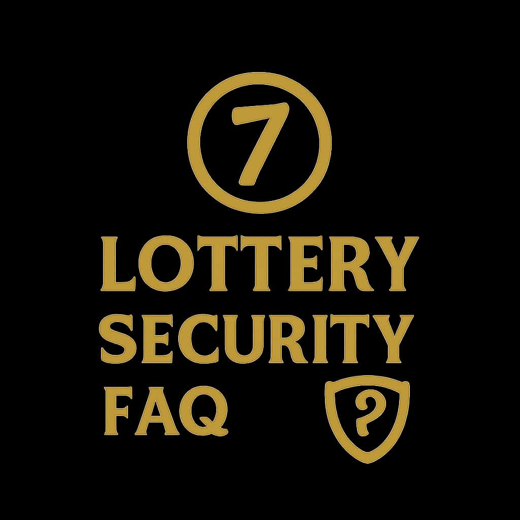 A simple badge design for Lottery 7 Security FAQ.