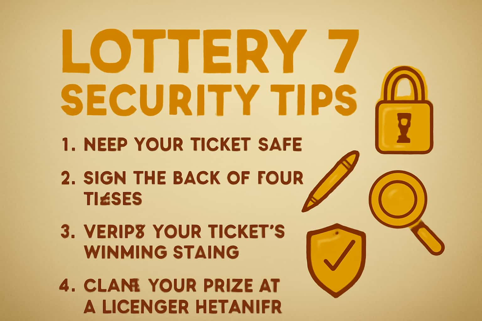 A visual representation of security tips related to Lottery 7, featuring relevant icons and the text Lottery 7 prominently.