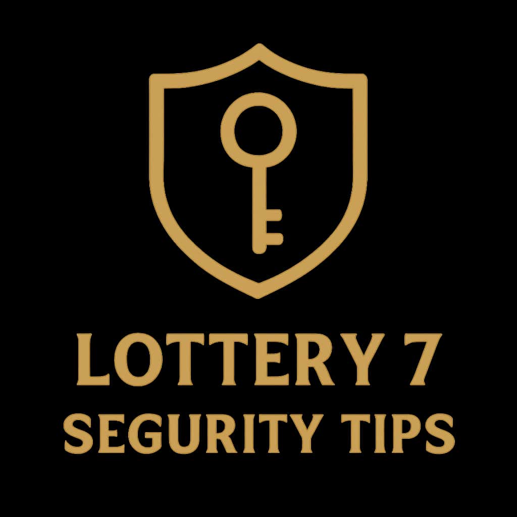 An icon representing Lottery 7 Security Tips with a clean design and #c99212 accents.