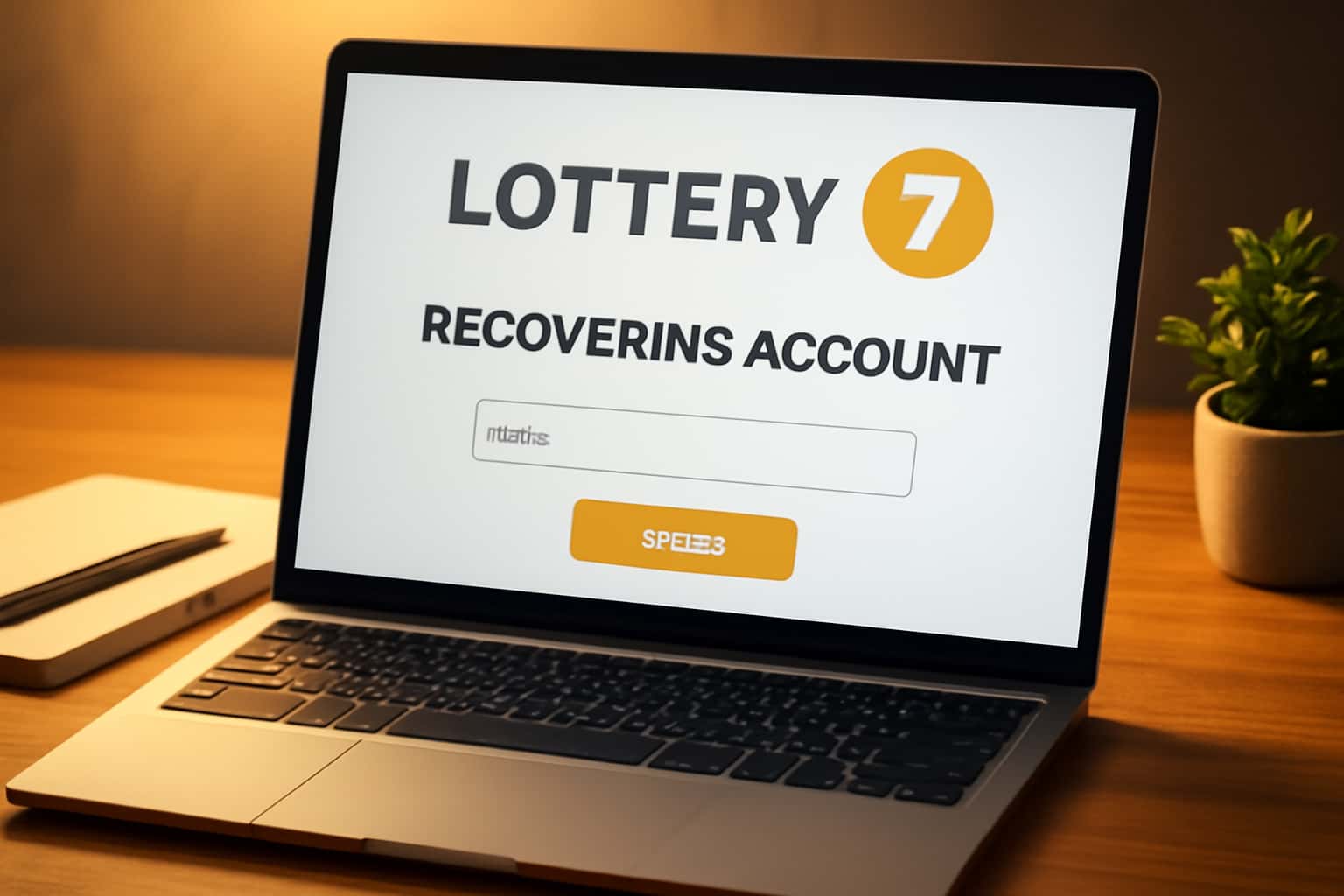 Informational scene depicting account recovery process for Lottery 7.
